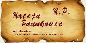 Mateja Paunković vizit kartica